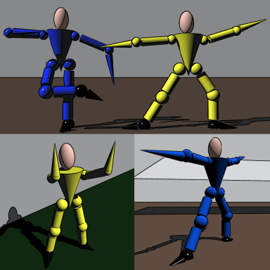 Cartoon dancers holding poses