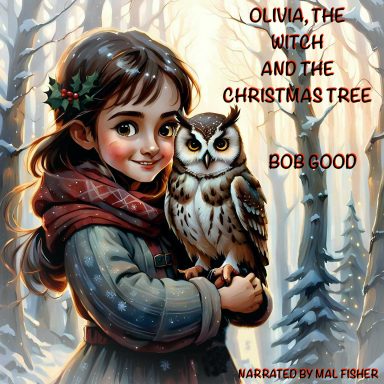 Girl holding pet owl in snowy forest