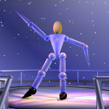 cartoon dancer in space